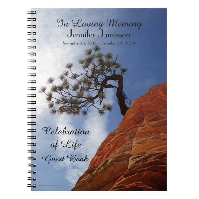 Celebration of Life Guest Book Bonsai Tree in Zion (Front)