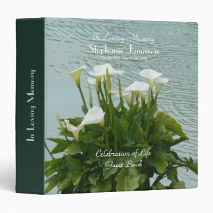 Celebration of Life Guest Book Calla Lilies Floral 3 Ring Binder