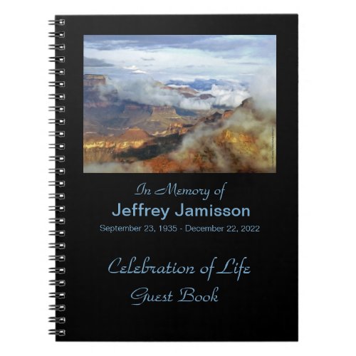 Celebration of Life Guest Book Canyon Clouds  Notebook