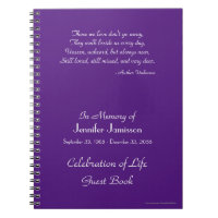 Celebration of Life Guest Book CHOOSE YOUR COLOR