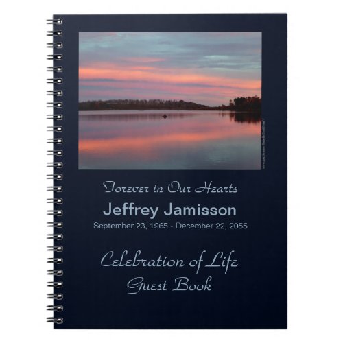 Celebration of Life Guest Book Fisherman at Sunset