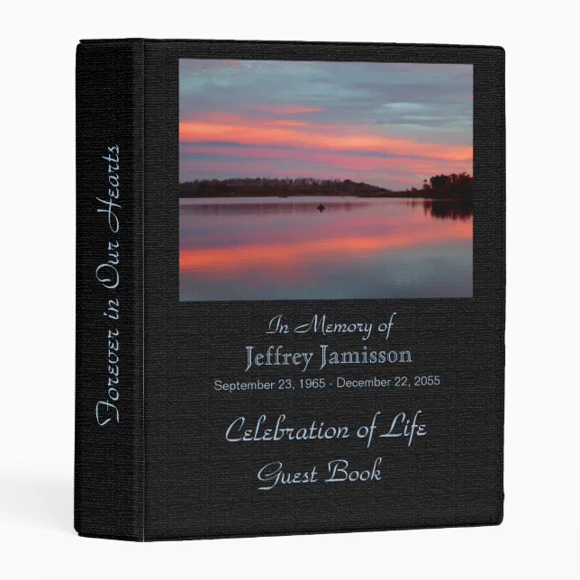 Celebration of Life Guest Book Fisherman at Sunset Mini Binder Zazzle