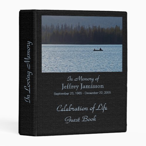 Celebration of Life Guest Book Fishermen Mini Binder