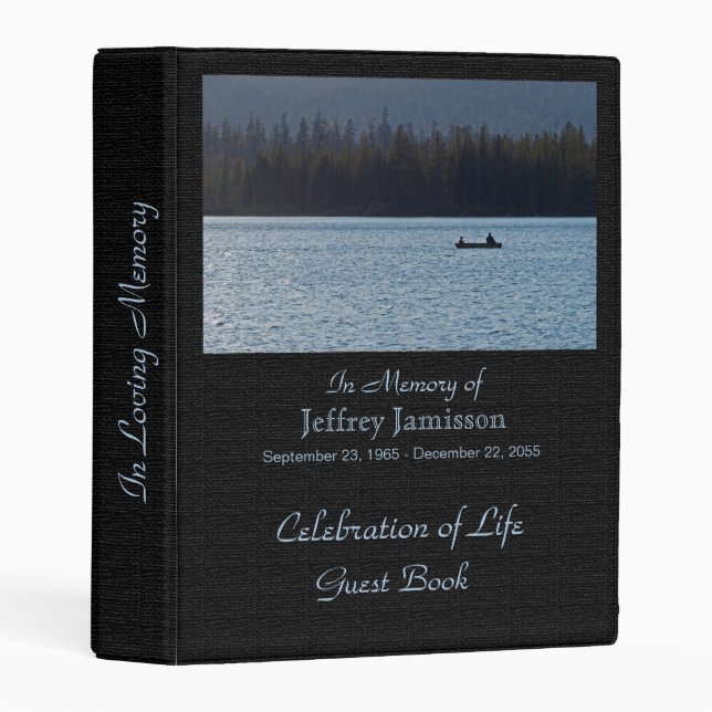 Celebration of Life Guest Book, Fishermen Mini Binder (Front/Spine)