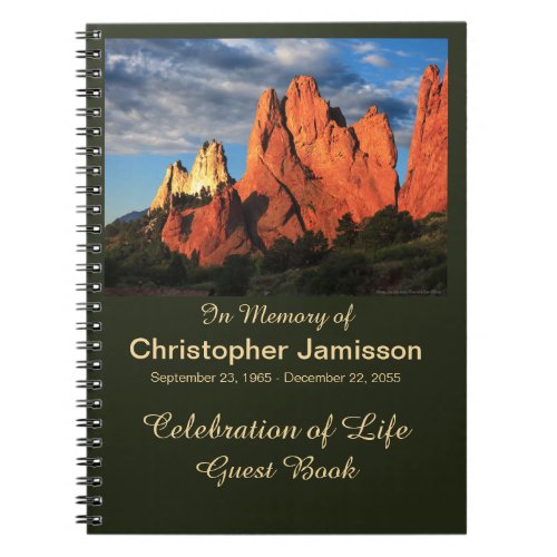 Celebration of Life Guest Book Garden of the Gods Notebook