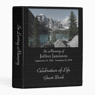 Celebration of Life Guest Book, Glaciers and Lake Mini Binder