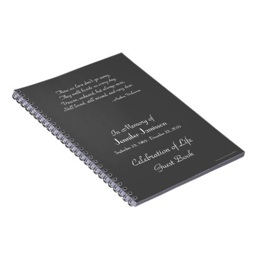 Celebration of Life Guest Book Gray Choose Color