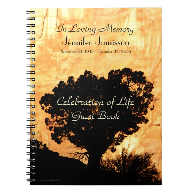 Celebration of Life Guest Book Lone Tree in Canyon (Front)