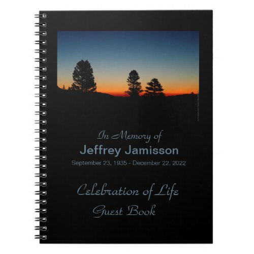Celebration of Life Guest Book Mountain Sunrise Notebook