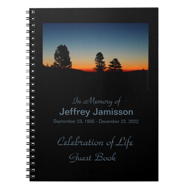 Celebration of Life Guest Book, Mountain Sunrise Notebook (Front)