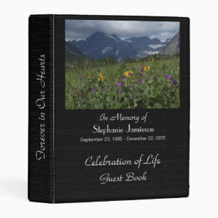 Celebration of Life Guest Book Mountain Wildflower Mini Binder