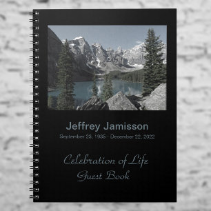Celebration of Life Guest Book, Mountains Lake Notebook
