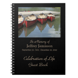 Celebration of Life Guest Book, Red Canoes Notebook