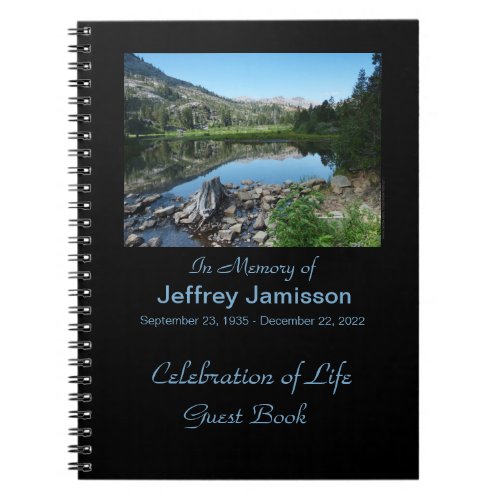 Celebration of Life Guest Book Reflection in Lake Notebook
