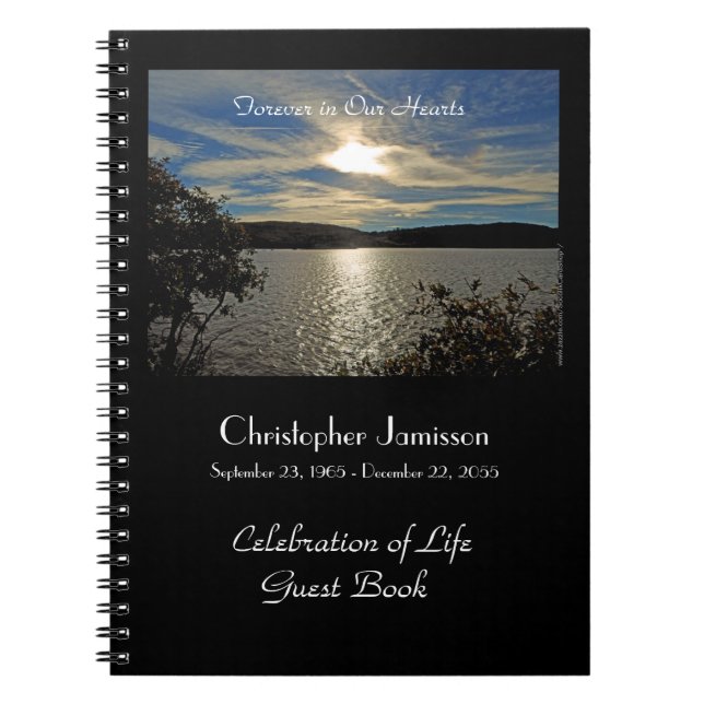 Celebration of Life Guest Book Sunset at Lake Utah (Front)
