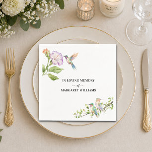 Celebration Of Life Hummingbirds Floral Napkins