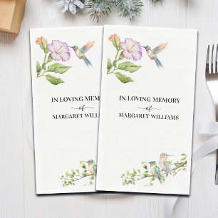 Celebration Of Life Hummingbirds Floral Paper Guest Towels