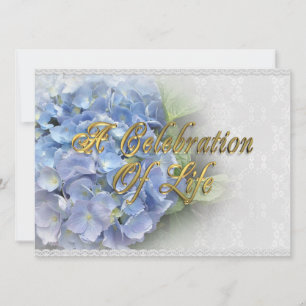 Celebration of life Hydrangea and Lace Invitation