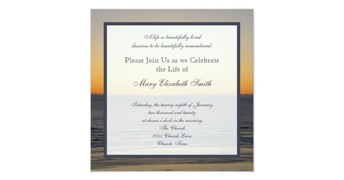 Celebration of Life Invitation | Zazzle.com
