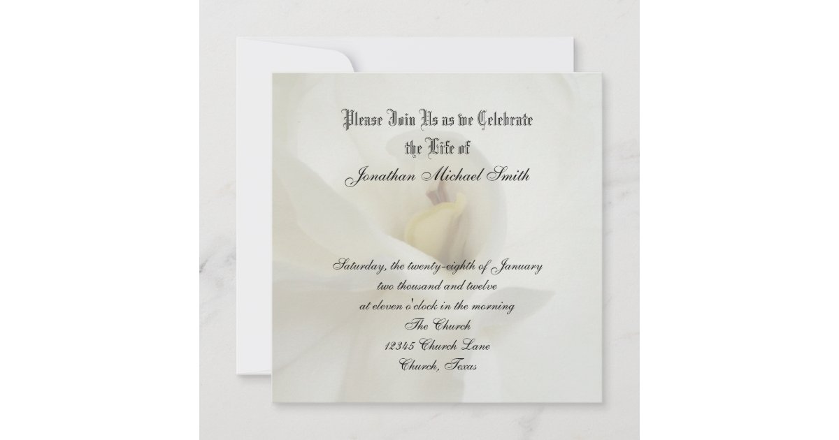 Celebration of Life Invitation Zazzle