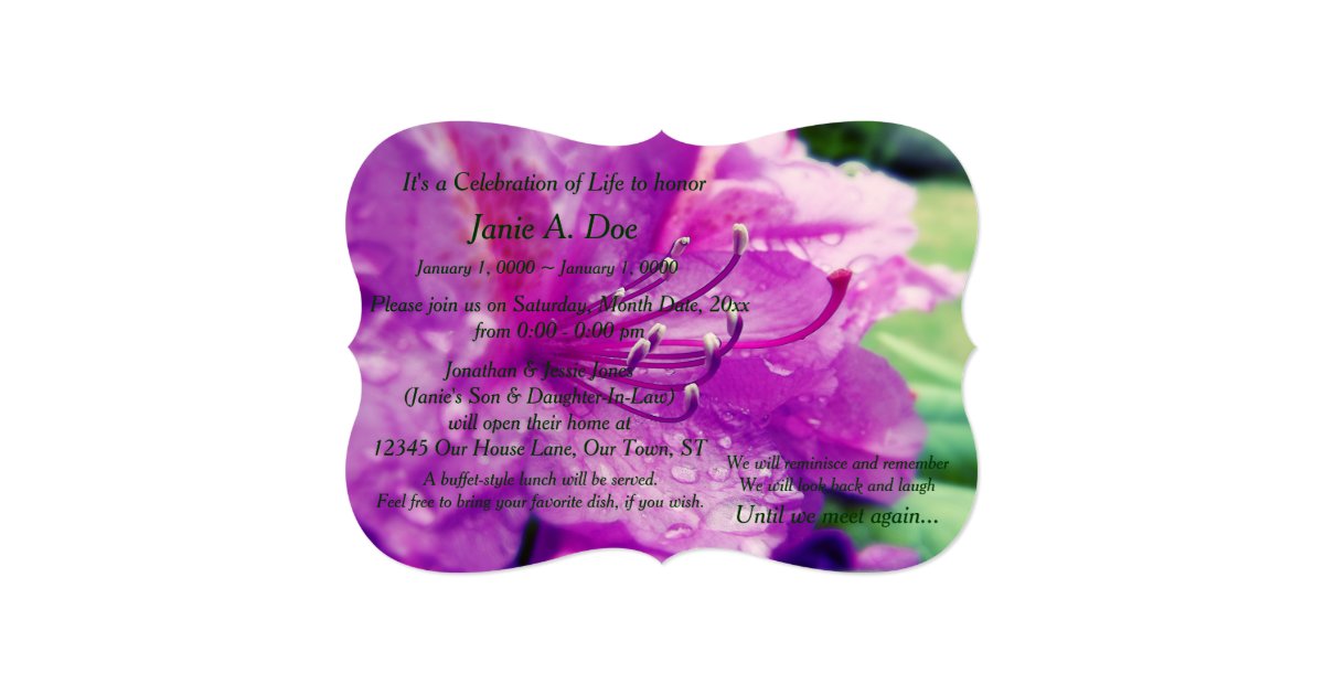Celebration of Life Invitation