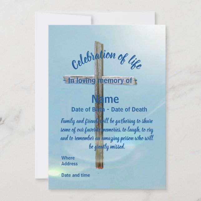 Celebration of Life Invitation (Front)