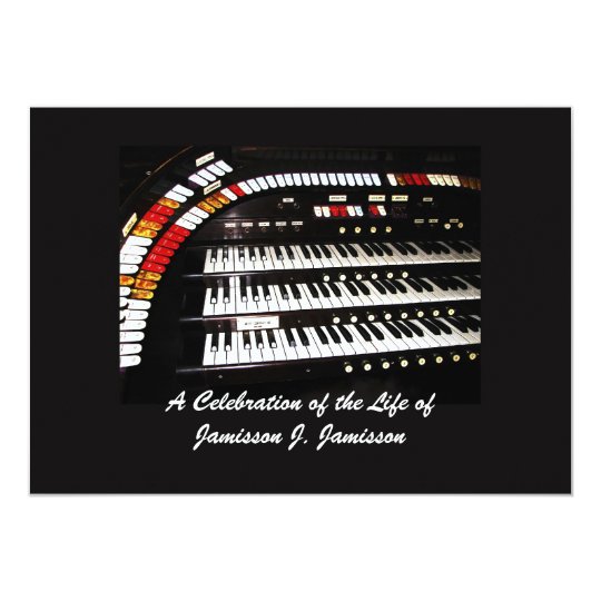 Celebration of Life Invitation Antique Organ