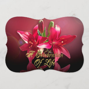 Celebration of life Invitation Asian Lily