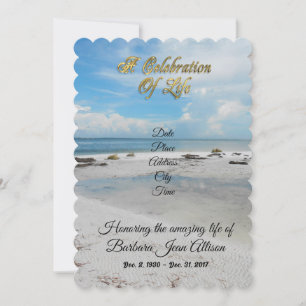 Celebration of Life invitation Beach