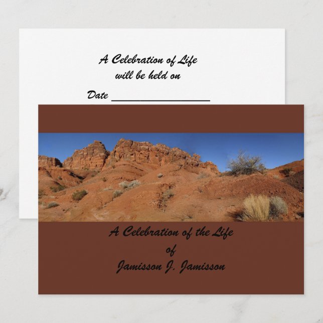 Celebration of Life Invitation, Desert Hills Invitation (Front/Back)