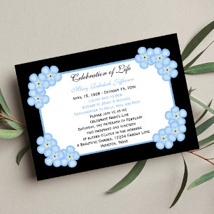 Celebration of Life Invitation -- Forget Me Nots