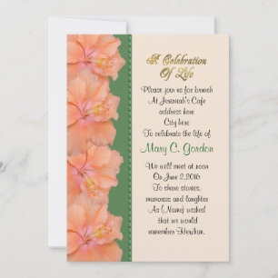 Celebration of life Invitation hibiscus