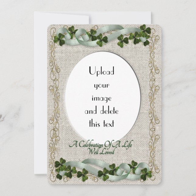 Celebration of life Invitation Irish theme (Front)