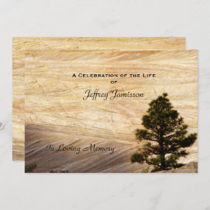 Celebration of Life Invitation, Light Brown Stone Invitation