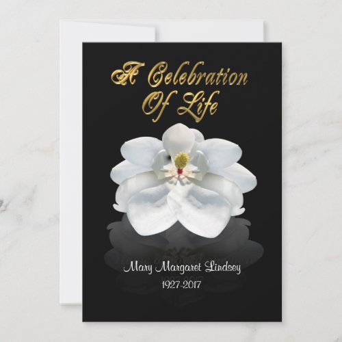Celebration of life Invitation magnolia