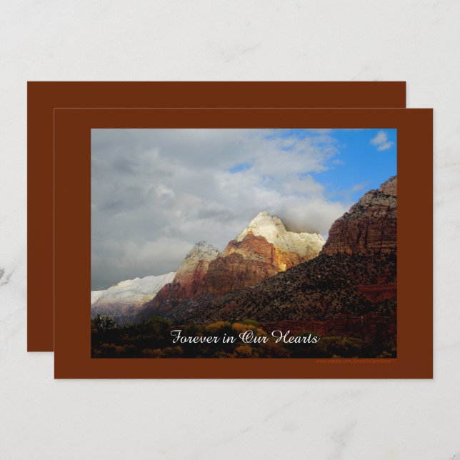 Celebration of Life Invitation, Mountains, Clouds Invitation (Front/Back)
