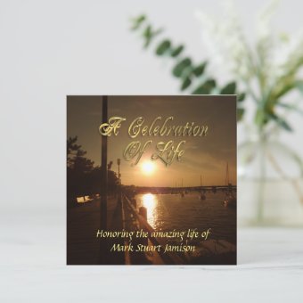 Celebration of life invitation Ocean Sunset | Zazzle