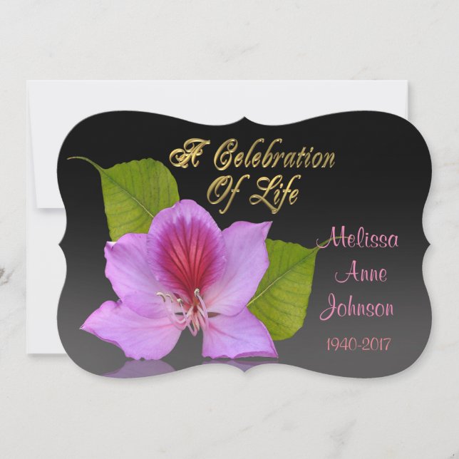 Celebration of life Invitation Orchid (Front)