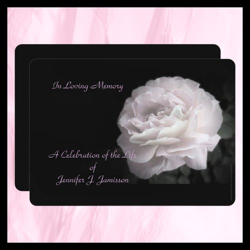 Celebration of Life Invitation Pale Pink Rose