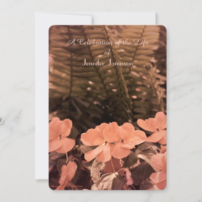 Celebration of Life Invitation, Pastel Flowers Invitation (Front)