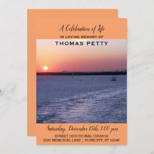 Celebration of Life Invitation Sailboat Sunset