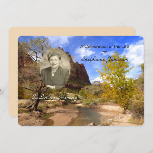 Celebration of Life Invitation, Scenery with Photo Invitation