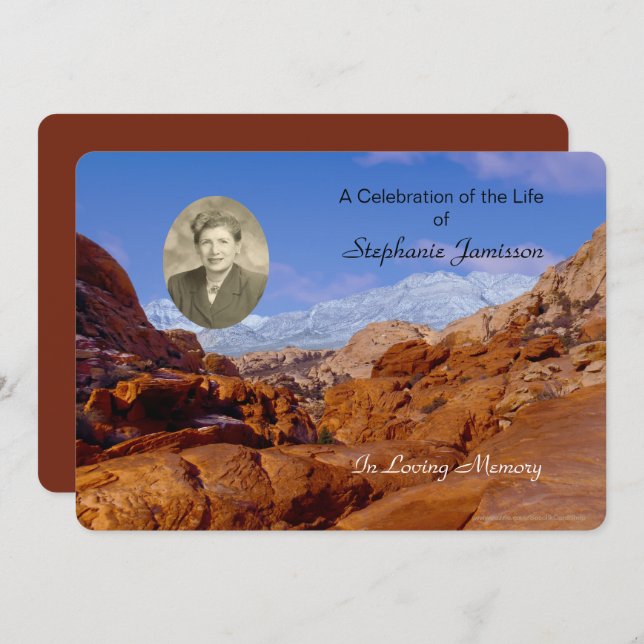 Celebration of Life Invitation, Scenic with Photo Invitation (Front/Back)