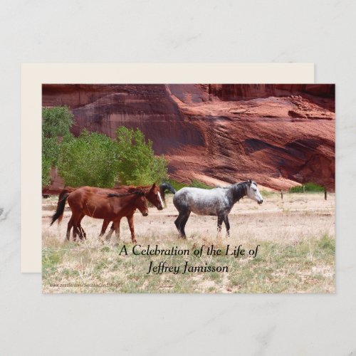 Celebration of Life Invitation Three Horses Invitation