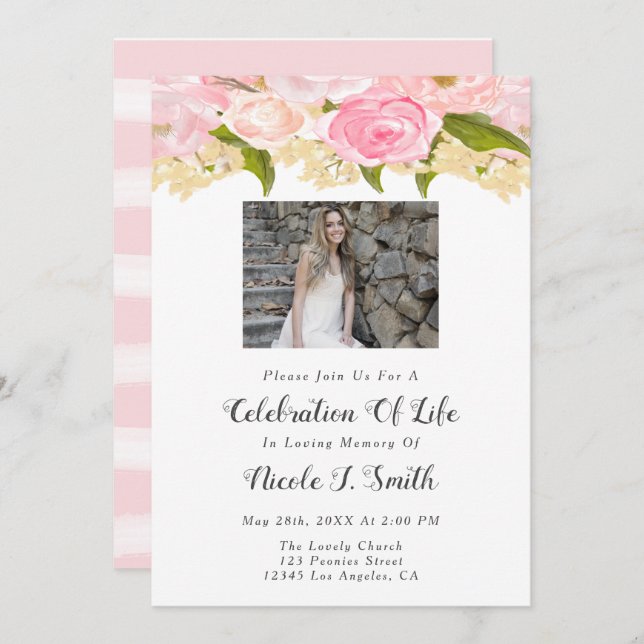 Celebration Of Life Invitations (Front/Back)