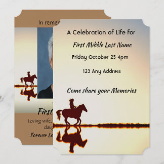 Celebration of Life Invite with Horse Back Riding