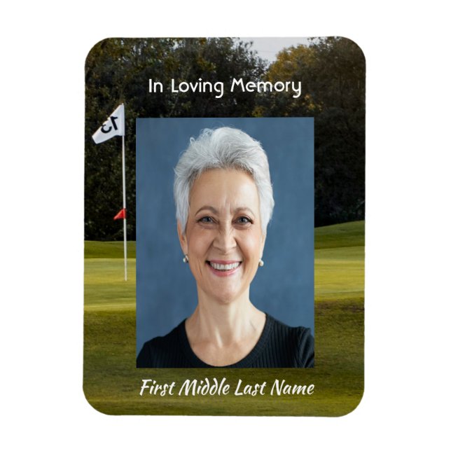 Celebration of Life Keepsake Golf Course Golfing  Magnet (Vertical)