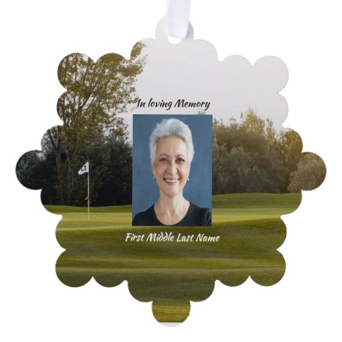 Celebration of Life Keepsake Golf Course Golfing  Ornament Card