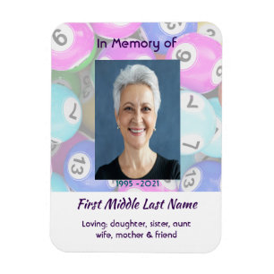 Celebration of Life Keepsake invite Bingo Game Magnet