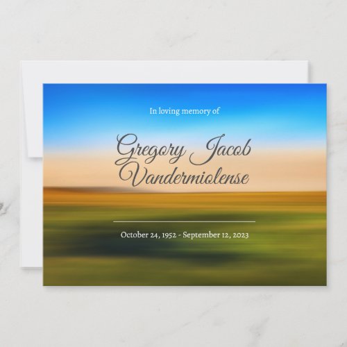 Celebration of Life landscape countryside Memorial Invitation